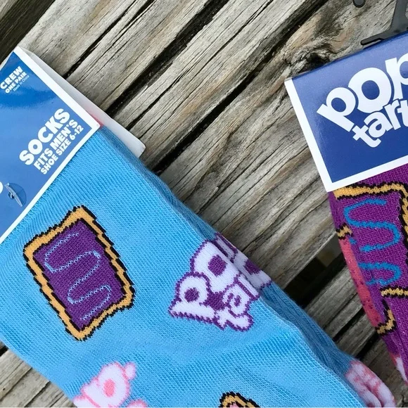 2/$10 NEW Mens 2 Licensed Kellogg’s Pop Tarts Toaster Pastries Fruit Pie Socks - Picture 5 of 5